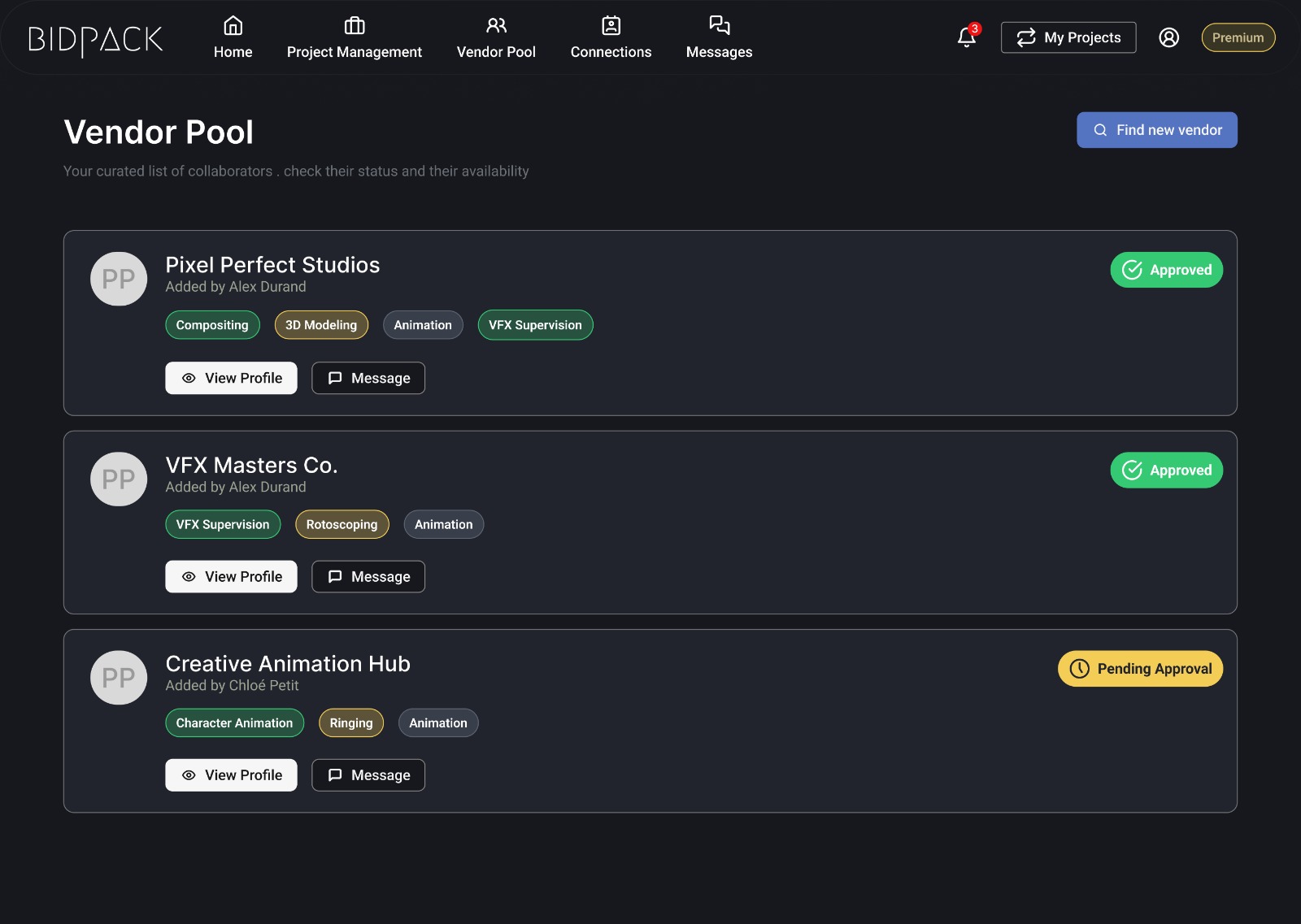 Create your Vendor Pool